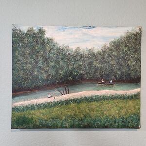 Original Riverbank Landscape Painting